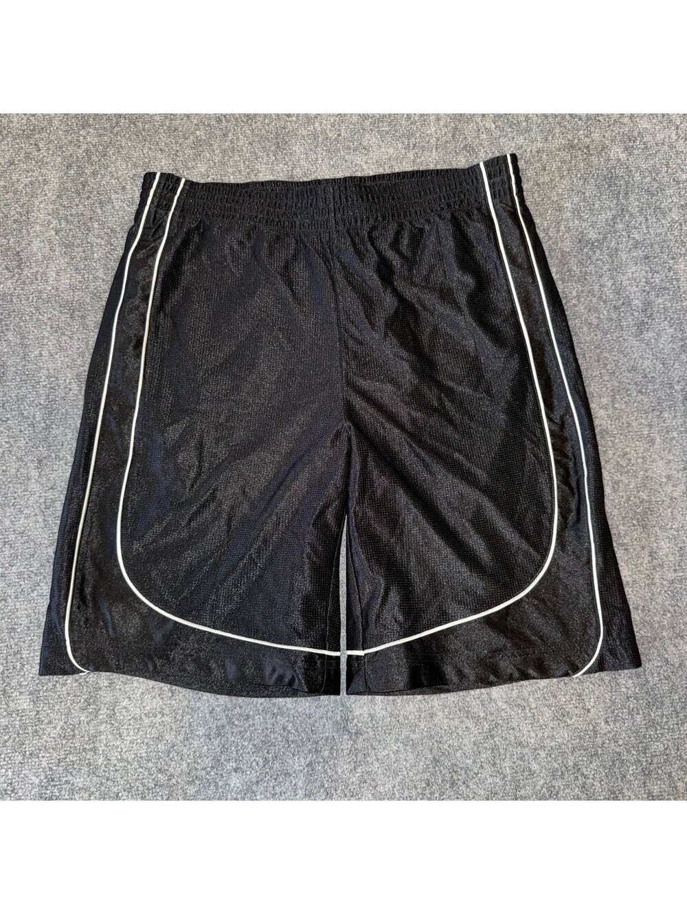 Champs Black Dazzle Baggy Hoop Shorts Mens LG Vtg y2k 90s Rare